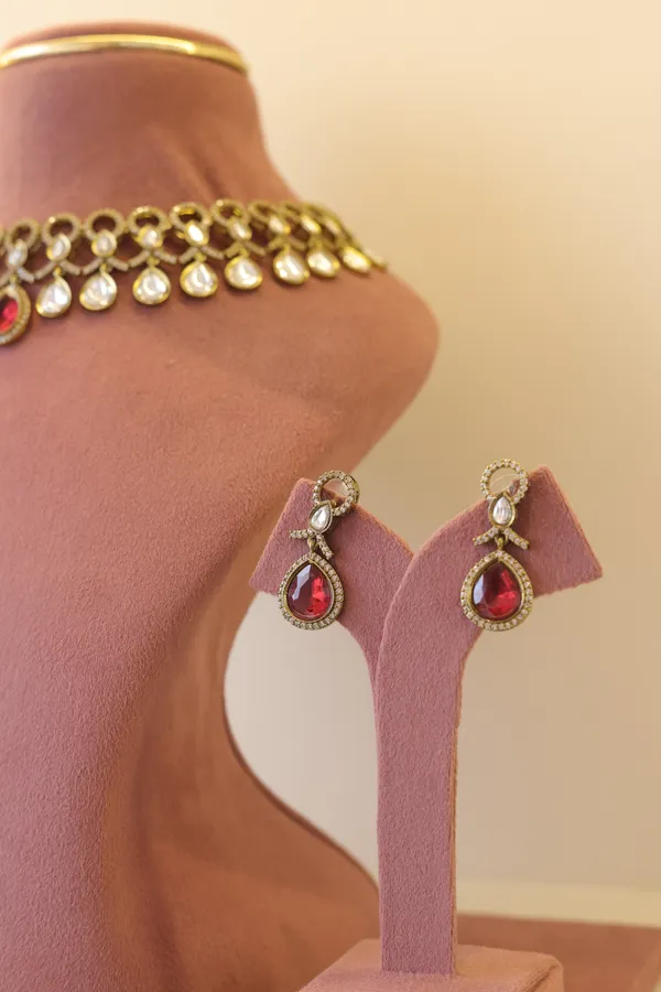 Gold_Tone_Red_Stone_Necklace_Set_for_Women