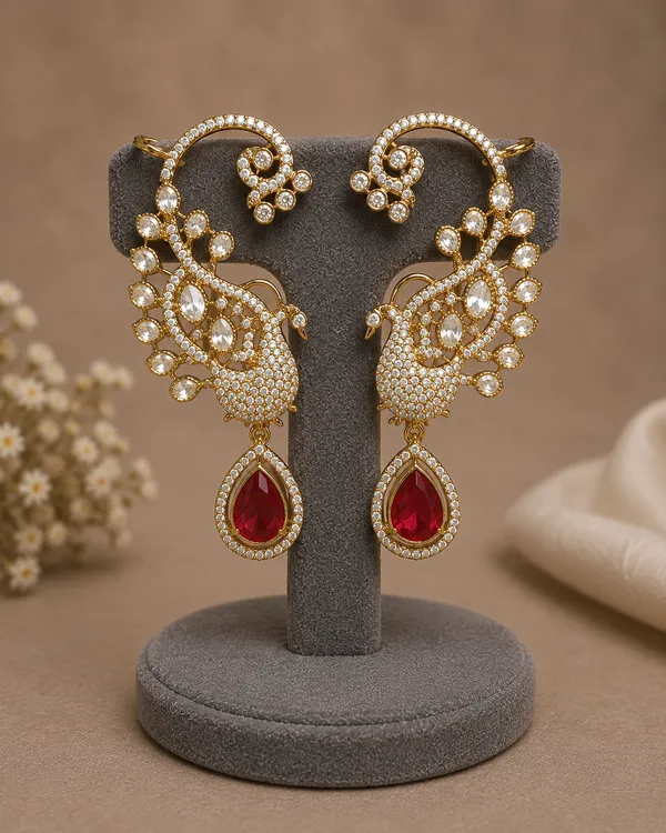 Red_Gold-Toned_Stone-Studded_Drop_Earrings_for_Women