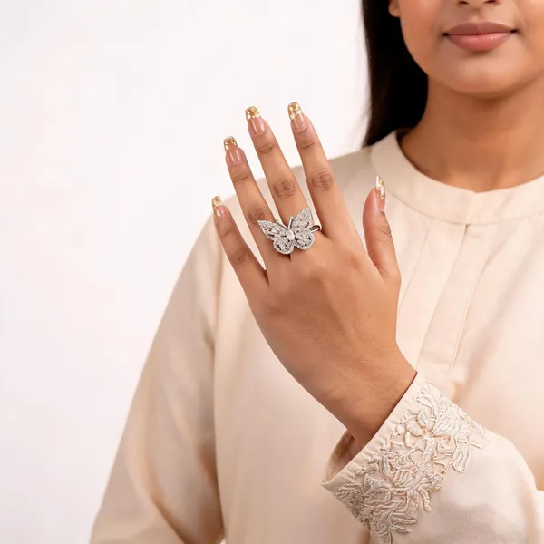 Silver_Tone_Butterfly_Statement_Ring_For_Women