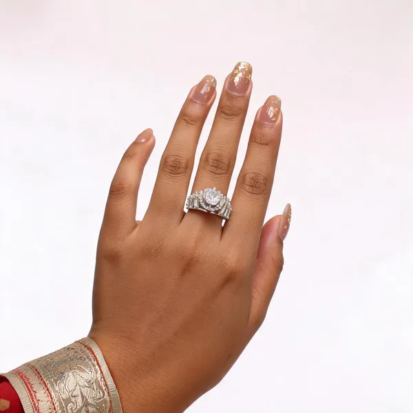 Silver_Tone_Crystal_Halo_Ring_For_Women