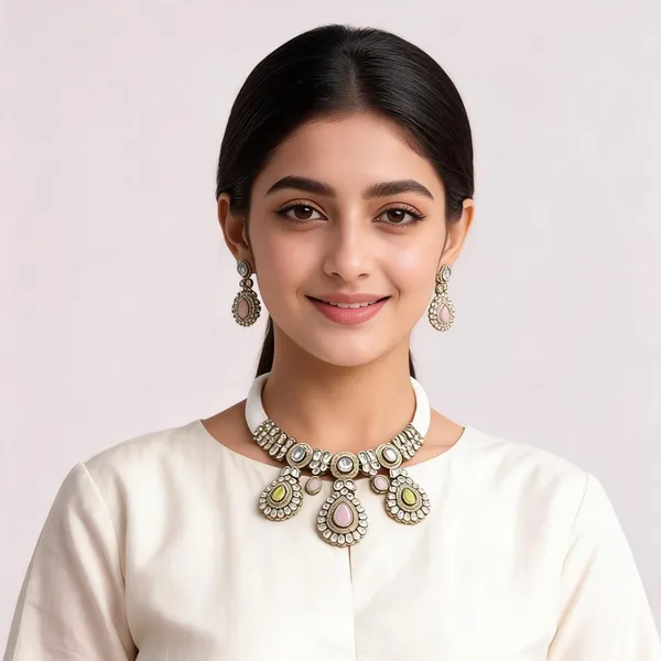Polki_Necklace_And_Earrings_Set_For_Women