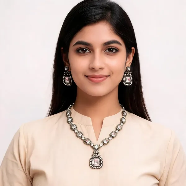 Oxidised_Finish_Necklace_And_Earrings_Set_For_Women