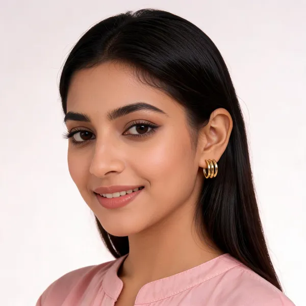 Gold_Tone_Triple_Hoop_Earrings_For_Women