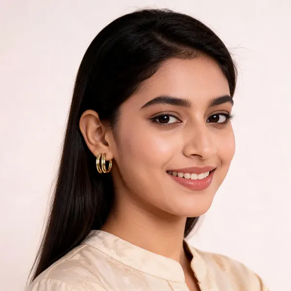 Gold_Tone_Triple_Hoop_Earrings_For_Women