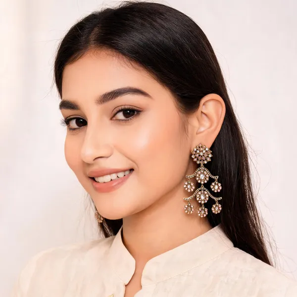 Antique_Gold_Tone_Chandelier_Earrings_For_Women