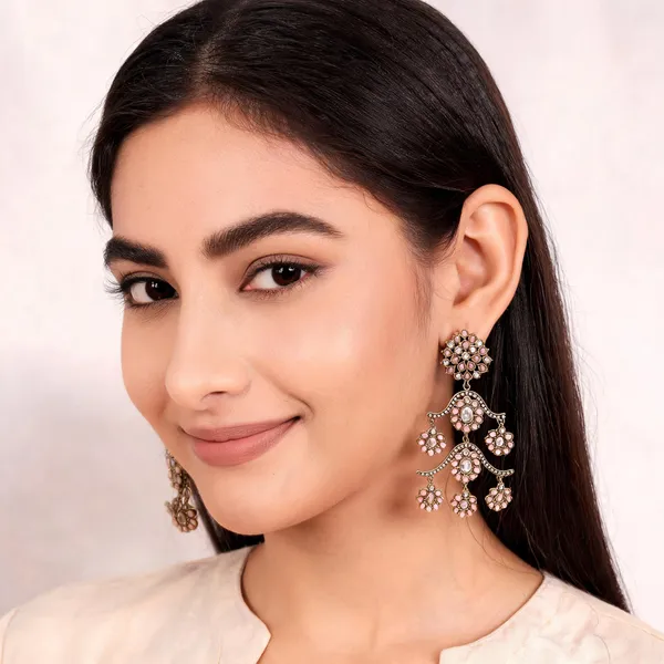 Antique_Gold_Tone_Chandelier_Earrings_For_Women