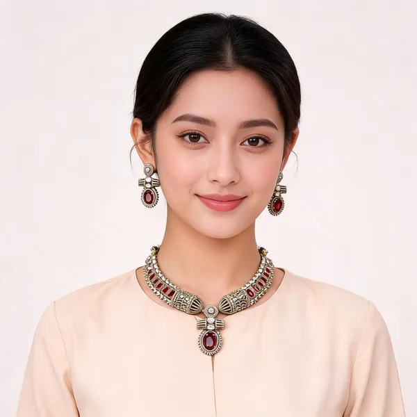 Barkat_Moissanite_Necklace_And_Earrings_Set