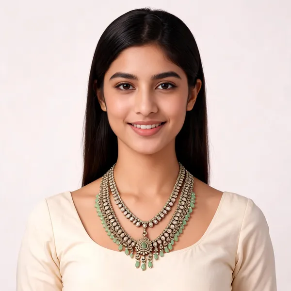 Green_Traditional_Necklace_Set_For_Women