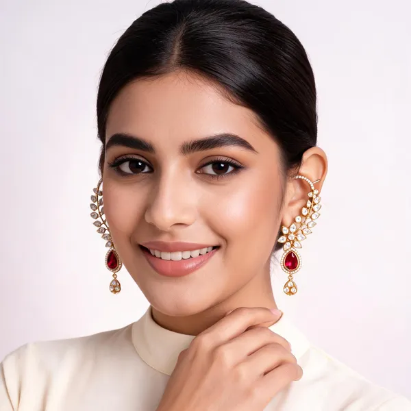 Gold_Tone_Floral_Crystal_Drop_Earrings_For_Women