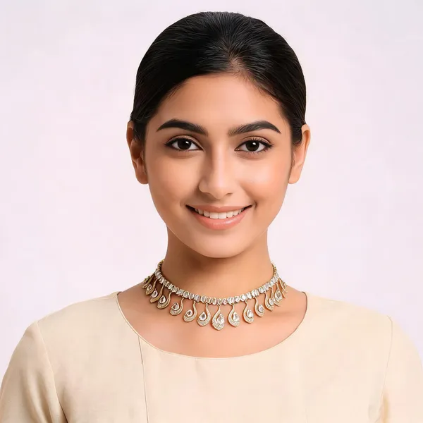 Gold_Tone_Crystal_Leaf_Necklace_Set