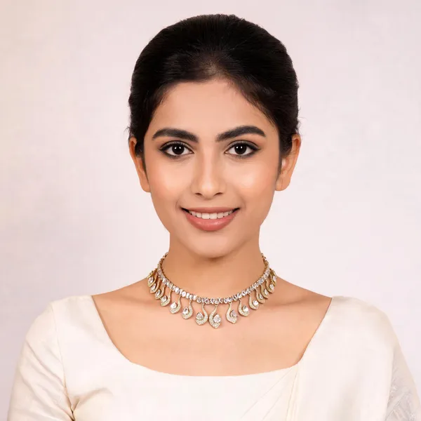 Gold_Tone_Crystal_Leaf_Necklace_Set