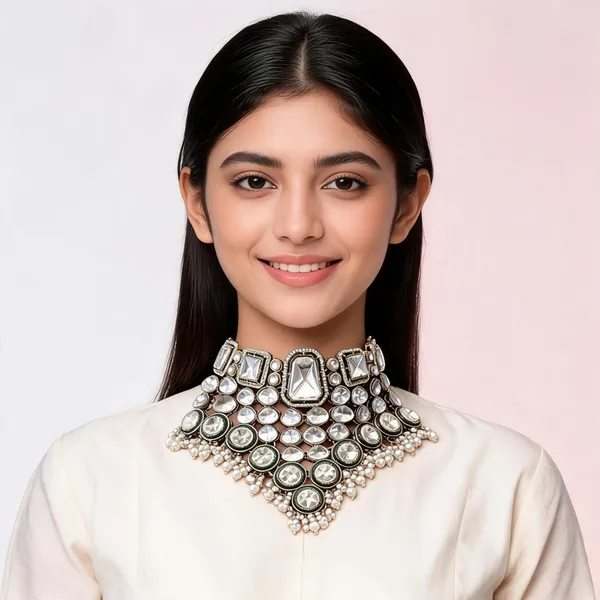 Silver_Tone_Kundan_Style_Statement_Necklace_For_Women