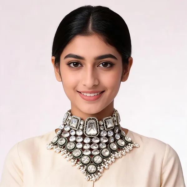 Silver_Tone_Kundan_Style_Statement_Necklace_For_Women