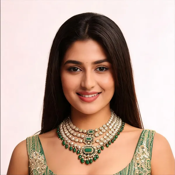 Green_Stone_Layered_Necklace_Set_For_Women