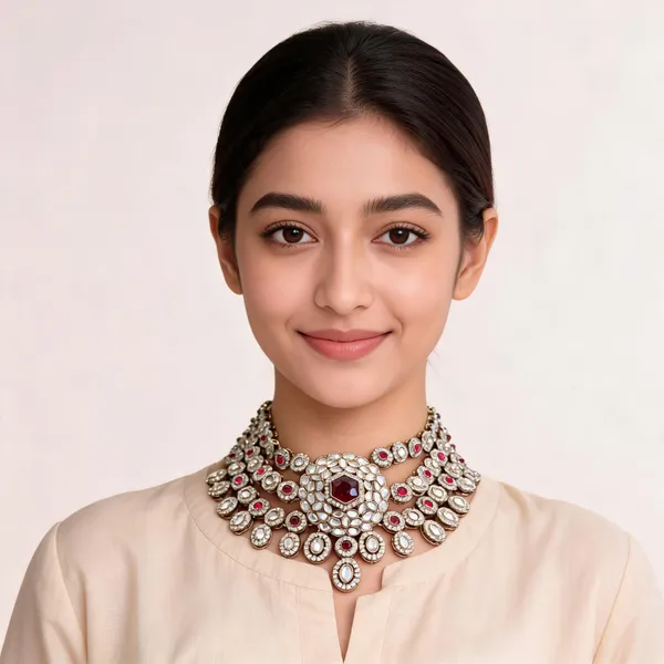 Ruby_Heera_Studded_Choker_Necklace_For_Women