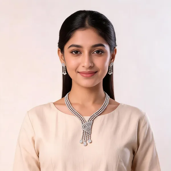 Silver_Tone_Layered_Necklace_And_Earrings_Set_For_Women