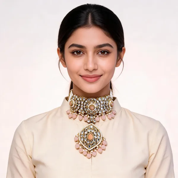 Gold_Tone_Kundan_Choker_Necklace_Set_For_Women