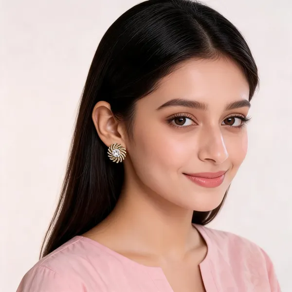 Gold_Tone_Premium_Stud_Earrings_For_Women