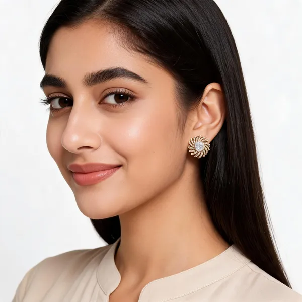 Gold_Tone_Premium_Stud_Earrings_For_Women