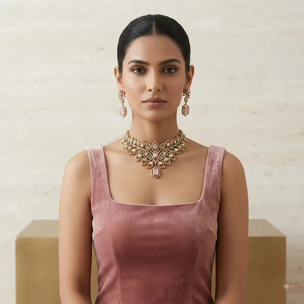 Gold_Tone_Floral_Stone_Jewellery_Set_For_Women