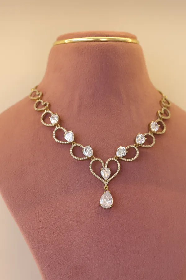 Gold_Tone_Crystal_Anklet_And_Earring_Set_for_Women
