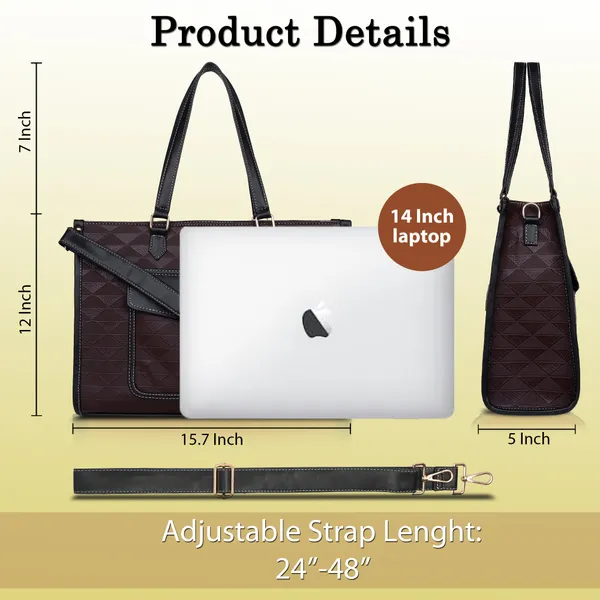 Brown_And_Black_Pu_Premium_Laptop_Tote_Bag_For_Women