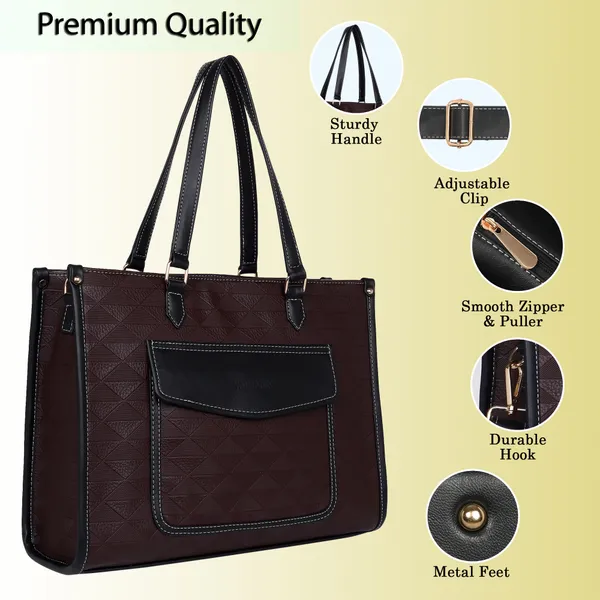 Brown_And_Black_Pu_Premium_Laptop_Tote_Bag_For_Women