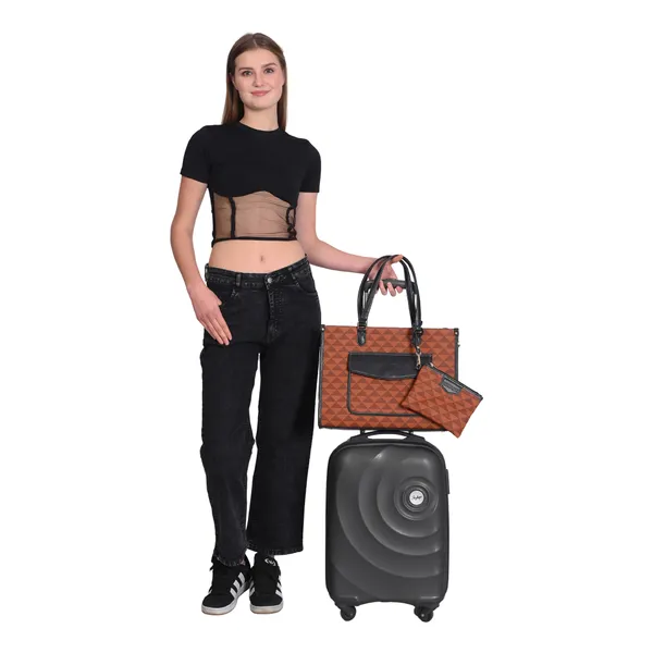 Tan_And_Black_Pu_Premium_Laptop_Tote_Bag_For_Women