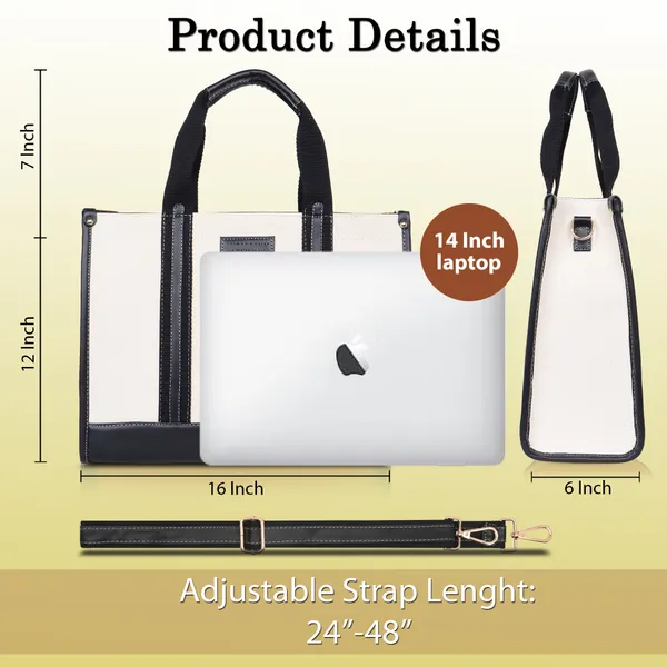 white_Canvas_Premium_Laptop_Tote_Bag_For_Women