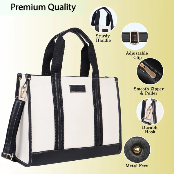 white_Canvas_Premium_Laptop_Tote_Bag_For_Women