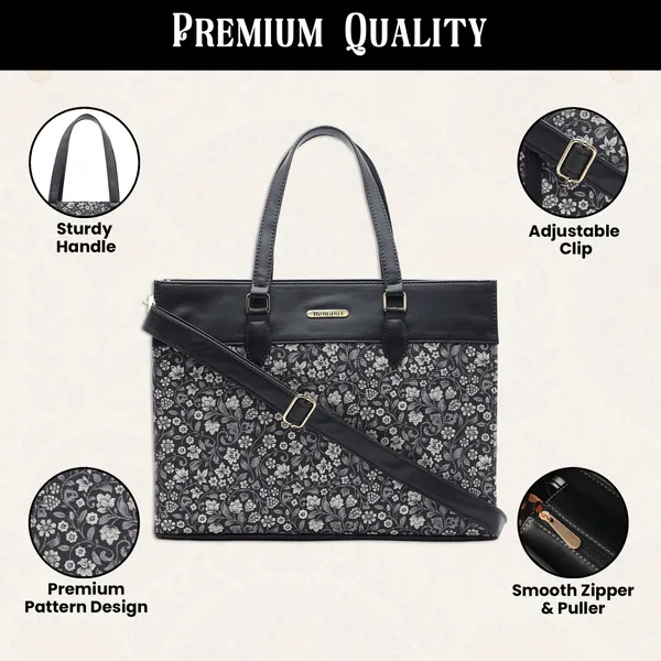 Black_And_White_Jute_Premium_Laptop_Tote_Bag_For_Women