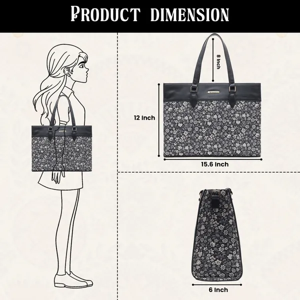 Black_And_White_Jute_Premium_Laptop_Tote_Bag_For_Women