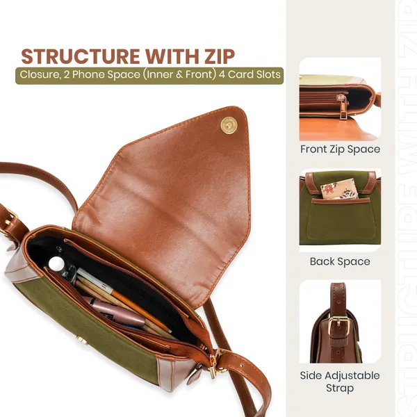 Green_And_Tan_Canvas_Premium_Sling_Bag_For_Women