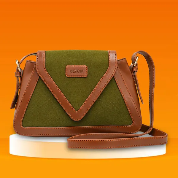 Green_And_Tan_Canvas_Premium_Sling_Bag_For_Women
