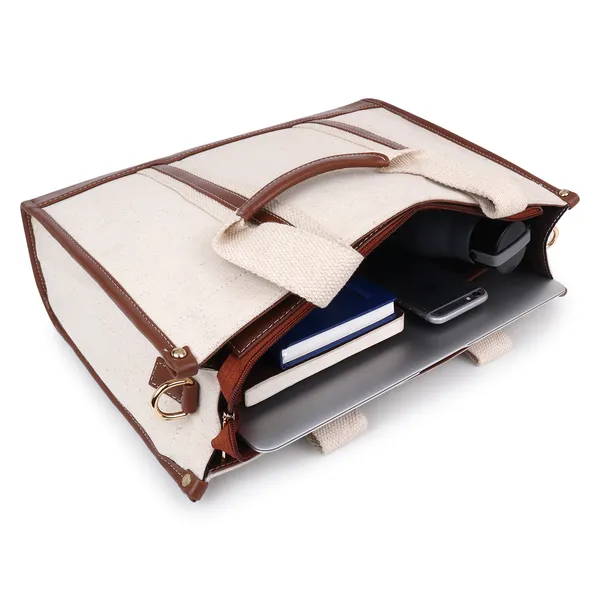 white_Canvas_Premium_Laptop_Tote_Bag_For_Women