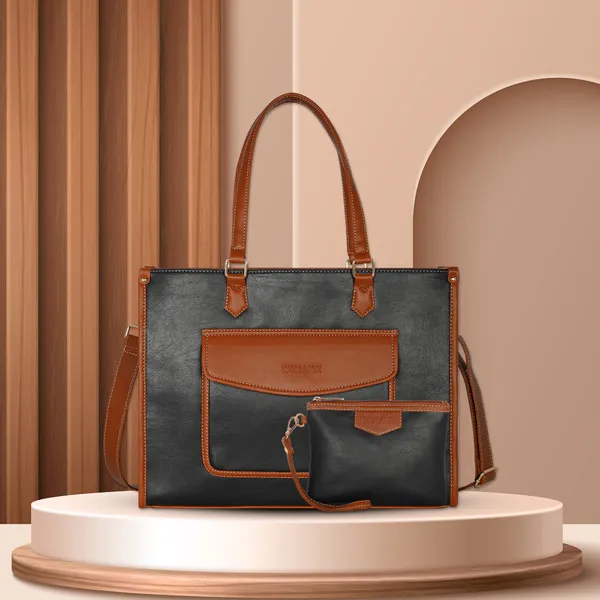 Black_And_Tan_Pu_Premium_Laptop_Tote_Bag_For_Women