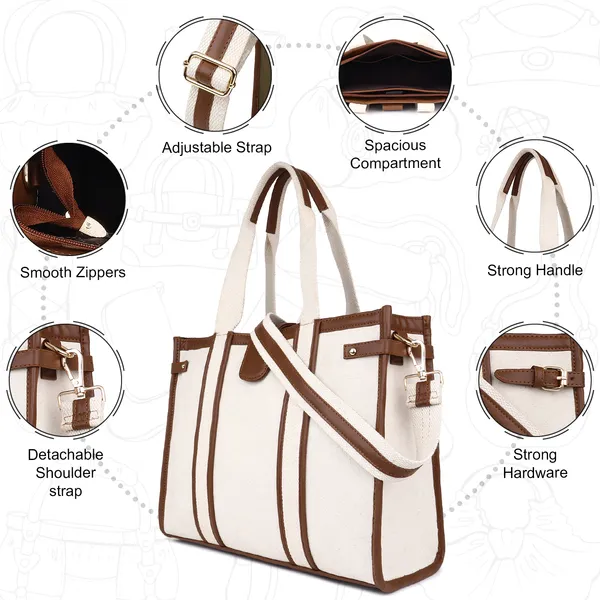 white_Canvas_Premium_Laptop_Tote_Bag_For_Women