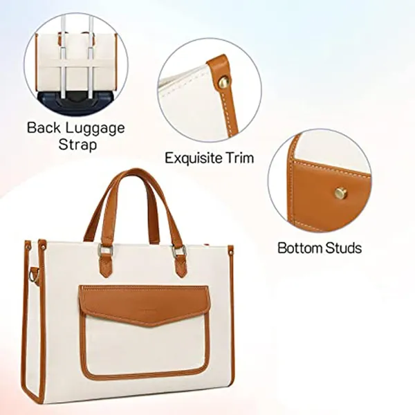 Beige_And_Tan_Canvas_Premium_Laptop_Tote_Bag_For_Women