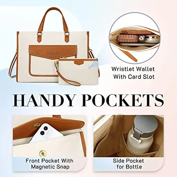 Beige_And_Tan_Canvas_Premium_Laptop_Tote_Bag_For_Women