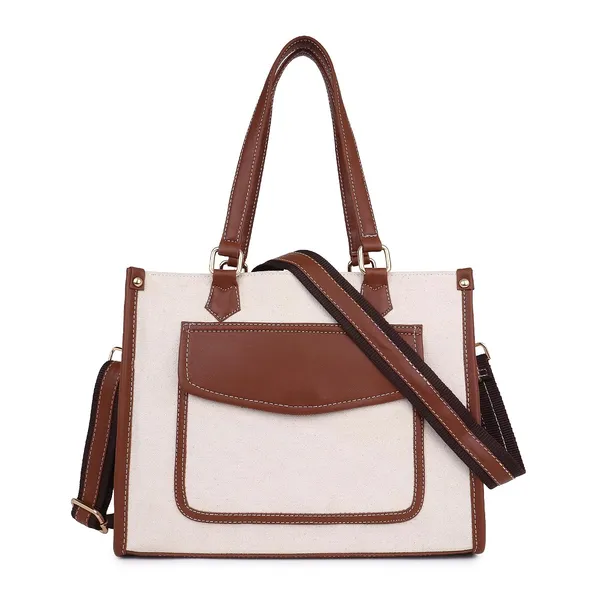 Beige_And_Tan_Canvas_Premium_Handbag_For_Women