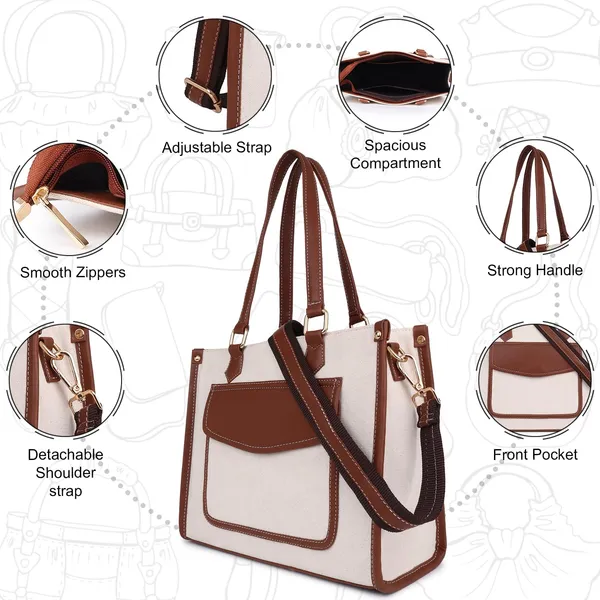 Beige_And_Tan_Canvas_Premium_Handbag_For_Women