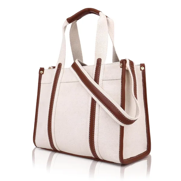 Beige_And_Tan_Canvas_Premium_Handbag_For_Women