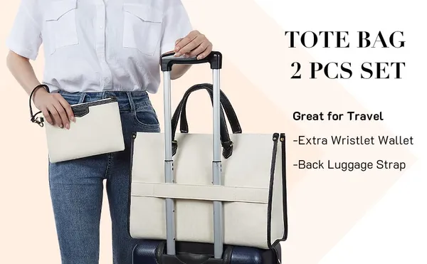 Beige_And_Black_Canvas_Premium_Laptop_Tote_Bag_For_Women