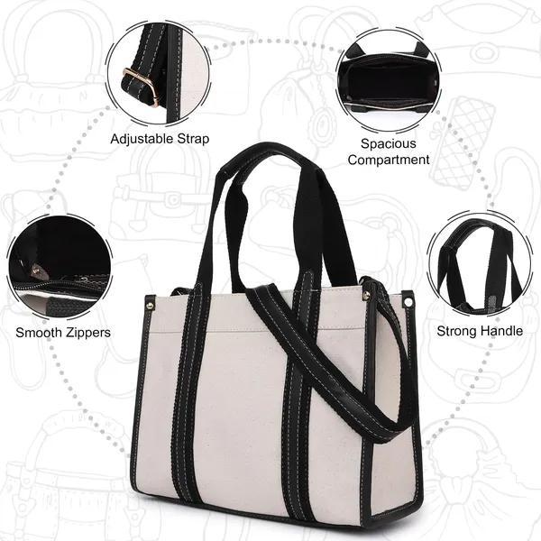 Beige_And_Black_Canvas_Premium_Handbag_For_Women