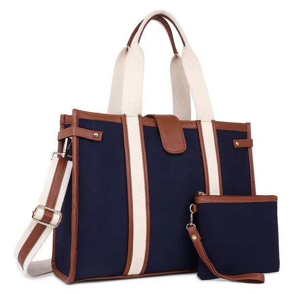 Blue_And_Tan_Canvas_Premium_Laptop_Tote_Bag_For_Women
