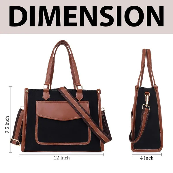 Black_And_Tan_Canvas_Premium_Handbag_For_Women