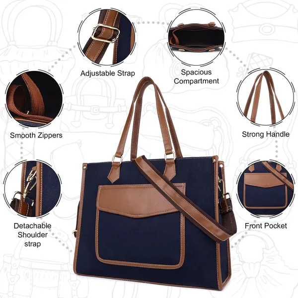 Blue_And_Tan_Canvas_Premium_Handbag_For_Women