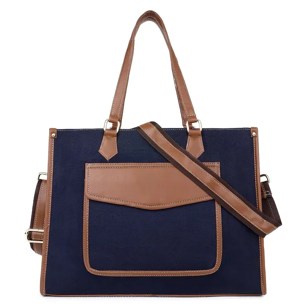 Blue_And_Tan_Canvas_Premium_Handbag_For_Women