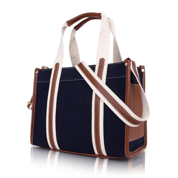 Blue_And_Tan_Canvas_Premium_Handbag_For_Women