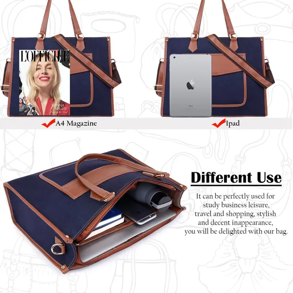 Blue_And_Tan_Canvas_Premium_Laptop_Tote_Bag_For_Women